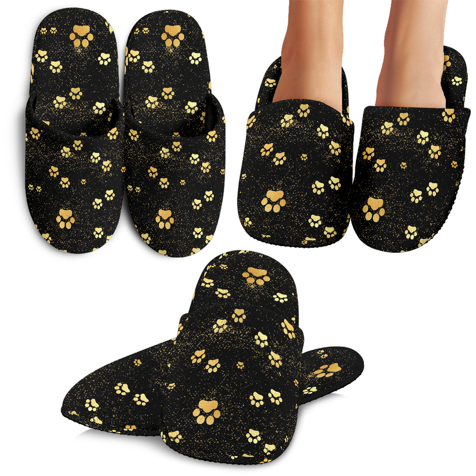 Dog Paws Pattern Print Design 05 Slippers