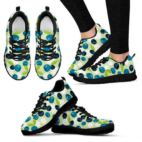 Blueberry Flower Pattern Women'S Sneaker Shoes
