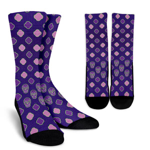 Hidden Skulls Pattern Purple Socks