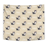 Cute Siberian Husky Wall Tapestry