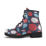 Dragon Fruits Dark Blue Background Leather Boots