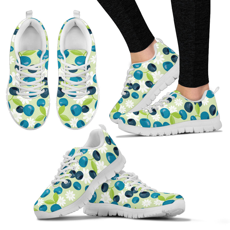 Blueberry Flower Pattern Women'S Sneaker Shoes
