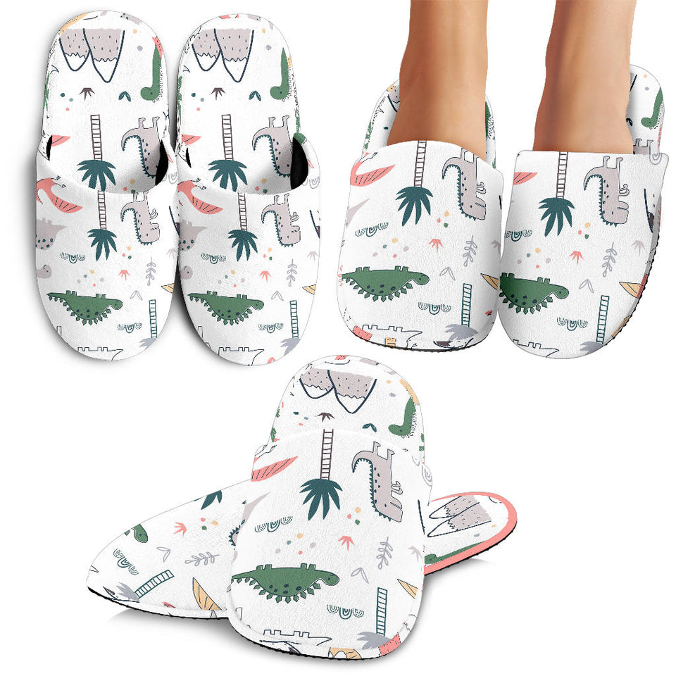 Cute Cartoon Dinosaurs Tree Pattern Slippers