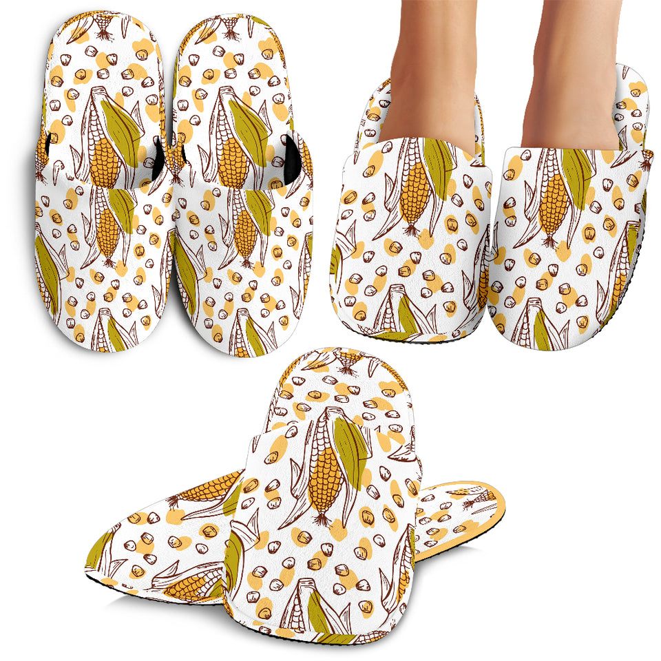 Corn Pattern Print Design 02 Slippers