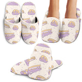 Cakes Pies Tarts Muffins And Eclairs Purple Blueberry Topping Pattern Slippers