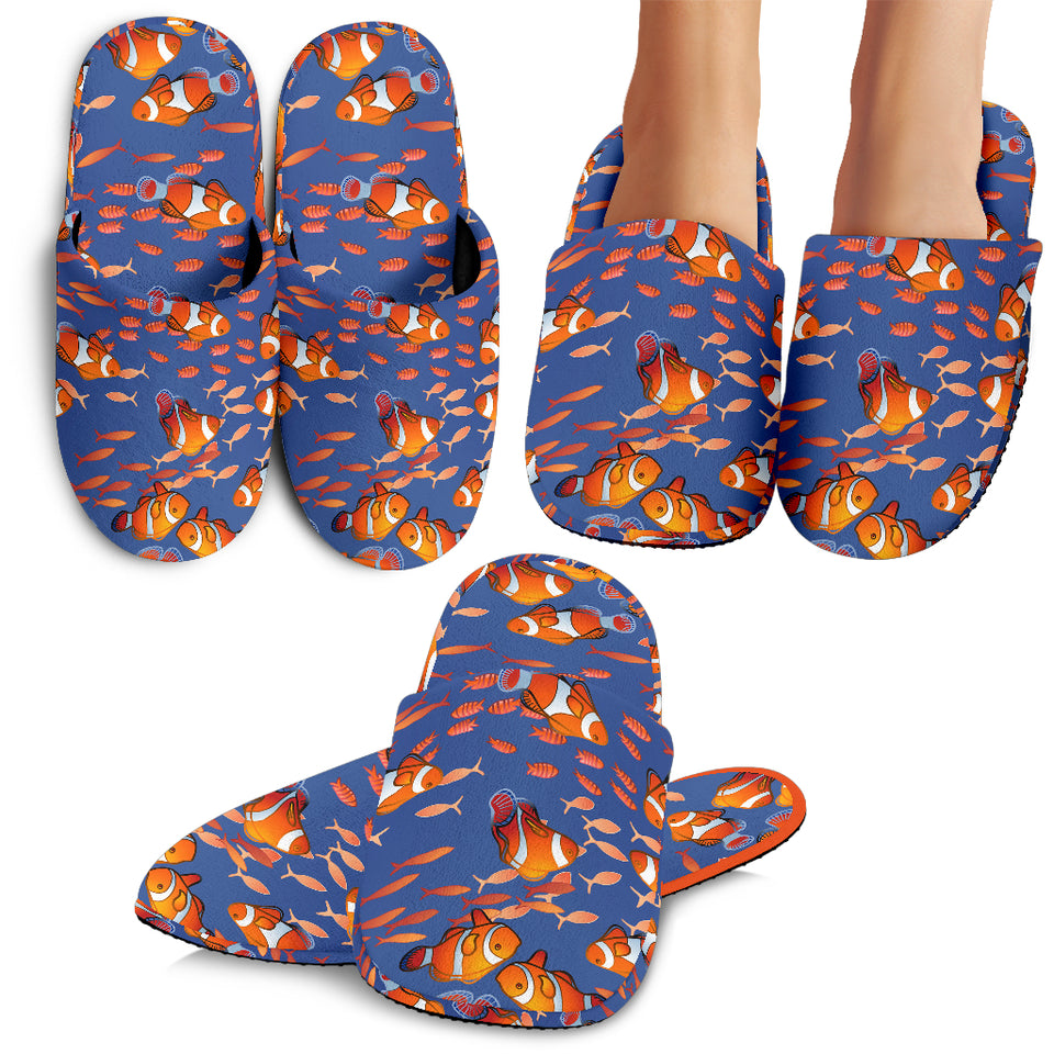 Clown Fish Pattern Print Design 04 Slippers