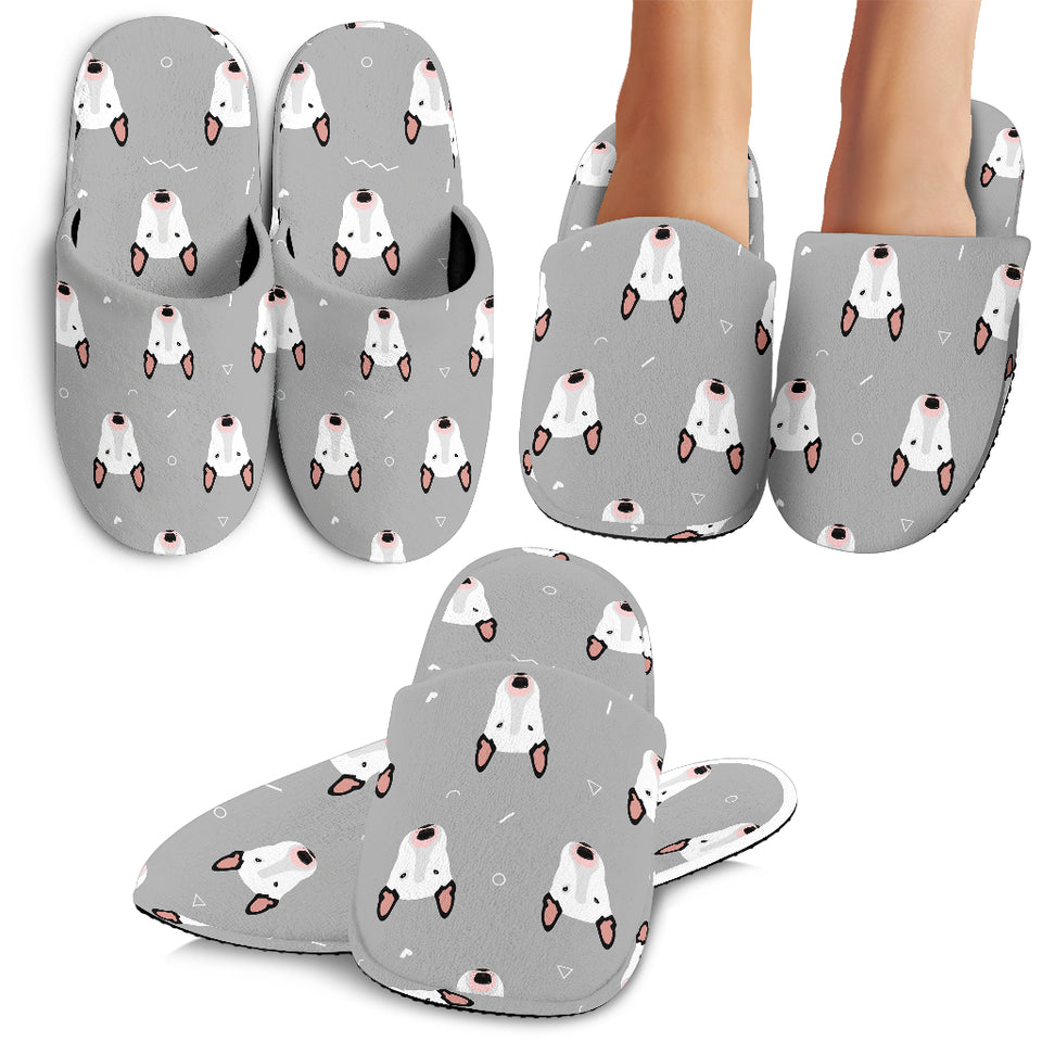 Bull Terrier Pattern Print Design 05 Slippers