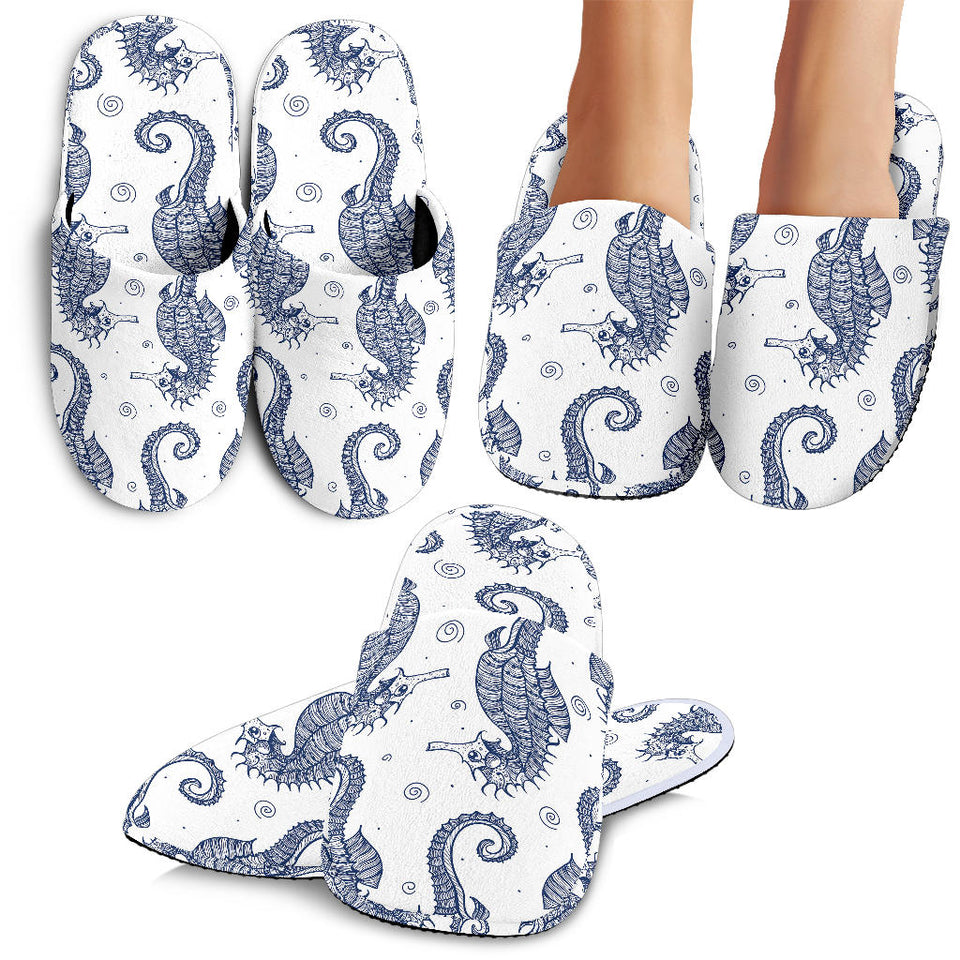 Seahorse Pattern Background Slippers