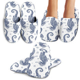 Seahorse Pattern Background Slippers