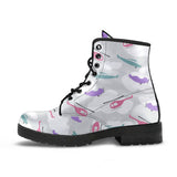 Helicopter Plane Pattern Leather Boots