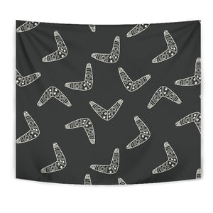 Hand Drawn Boomerang Australian Aboriginal Ornament Wall Tapestry