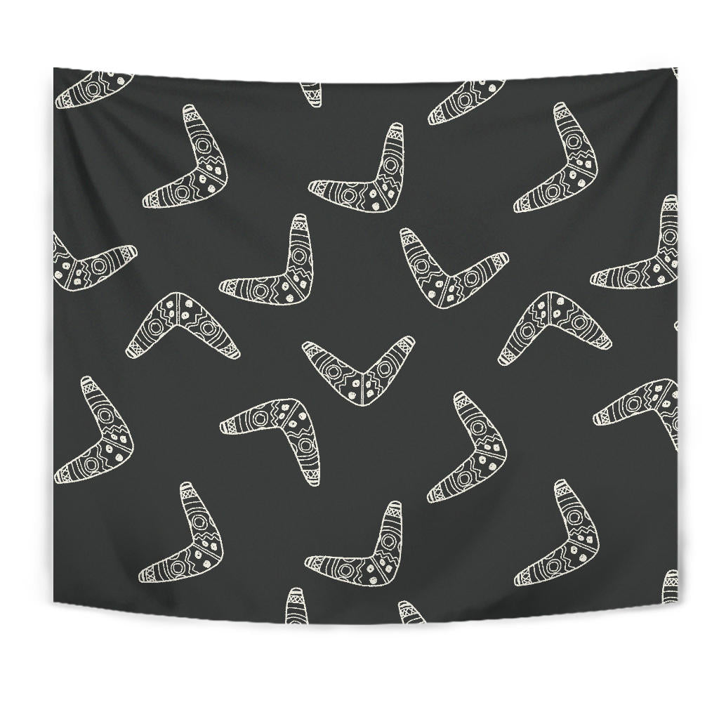 Hand Drawn Boomerang Australian Aboriginal Ornament Wall Tapestry