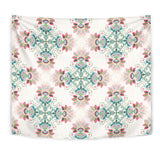 Square Floral Indian Flower Pattern Wall Tapestry
