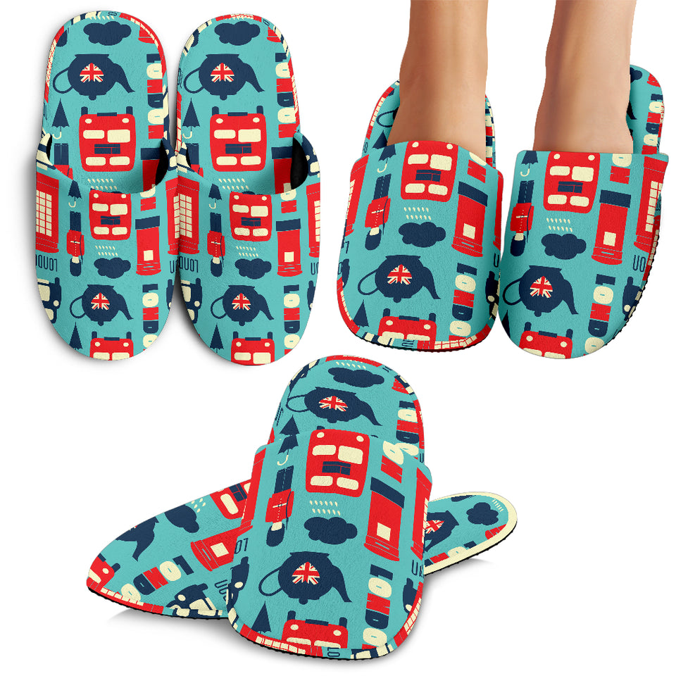 British Pattern Print Design 04 Slippers