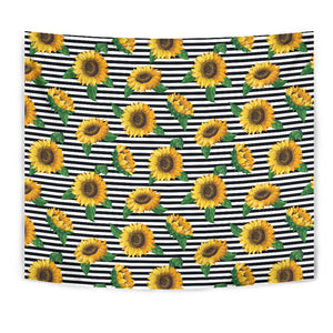 Sunflowers Ribbon Background Wall Tapestry