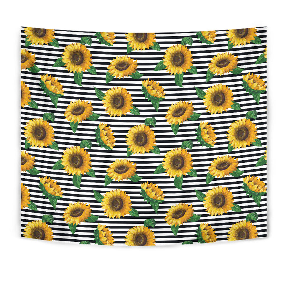 Sunflowers Ribbon Background Wall Tapestry