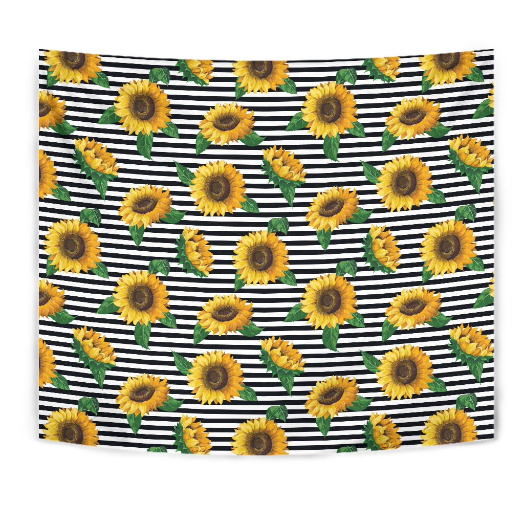 Sunflowers Ribbon Background Wall Tapestry
