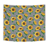 Sunflowers Ribbon Background Wall Tapestry