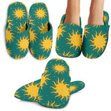 Sun Green Background Slippers