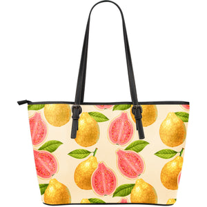 Beautiful Guava Pattern Large Leather Tote Bag