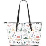 Cute Cartoon Dinosaurs Tree Pattern Large Leather Tote Bag