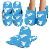 Cute Sea Lion Seal Pattern Background Slippers