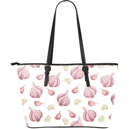 Garlic Pattern Large Leather Tote Bag