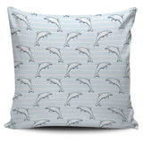 Dolphin Blue Striped Background Pillow Cover