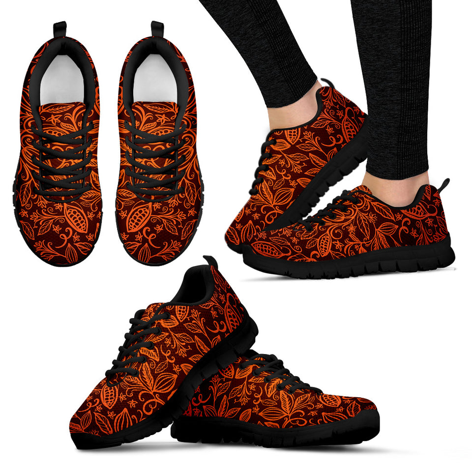Cocoa Beans Tribal Polynesian Pattern Women'S Sneaker Shoes
