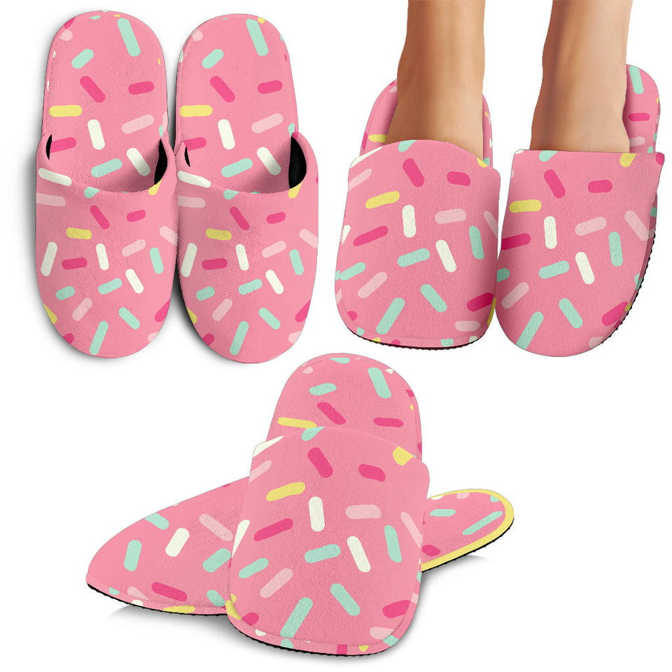 Pink Donut Glaze Candy Pattern Slippers