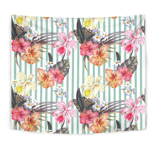 Colorful Orchid Flower Pattern Wall Tapestry