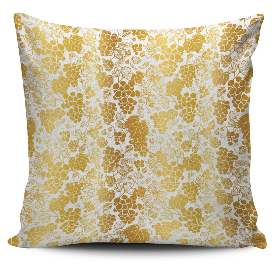 Gold Grape Pattern Pillow Cover
