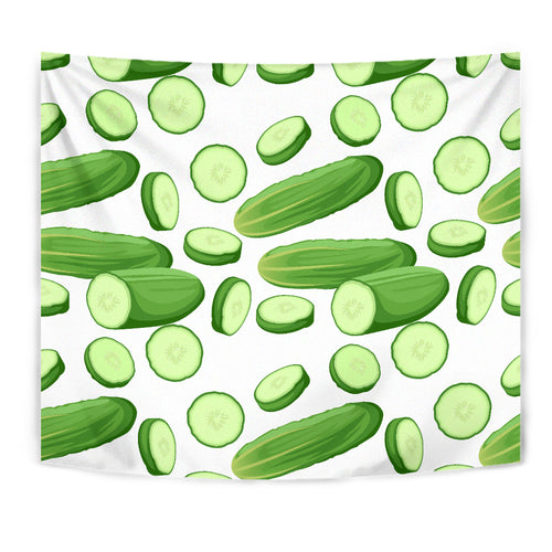 Cucumber Whole Slices Pattern Wall Tapestry