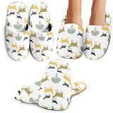 Silhouettes Of Goat And Tree Pattern Slippers
