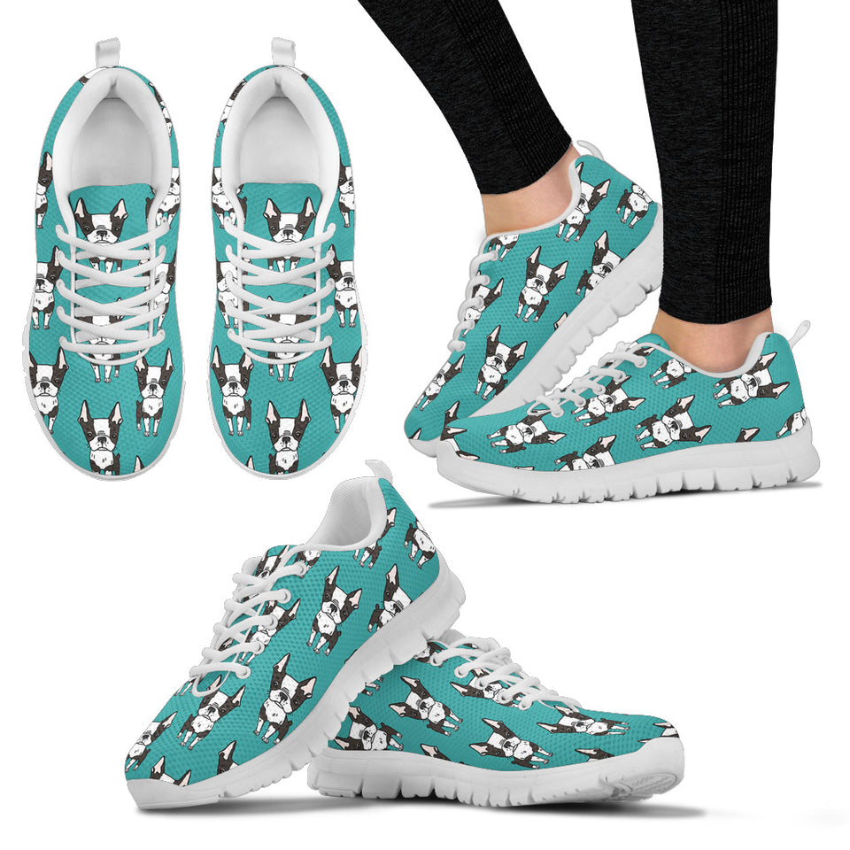 Hand Drawn Boston Terrier Dog Pattern Women'S Sneaker Shoes