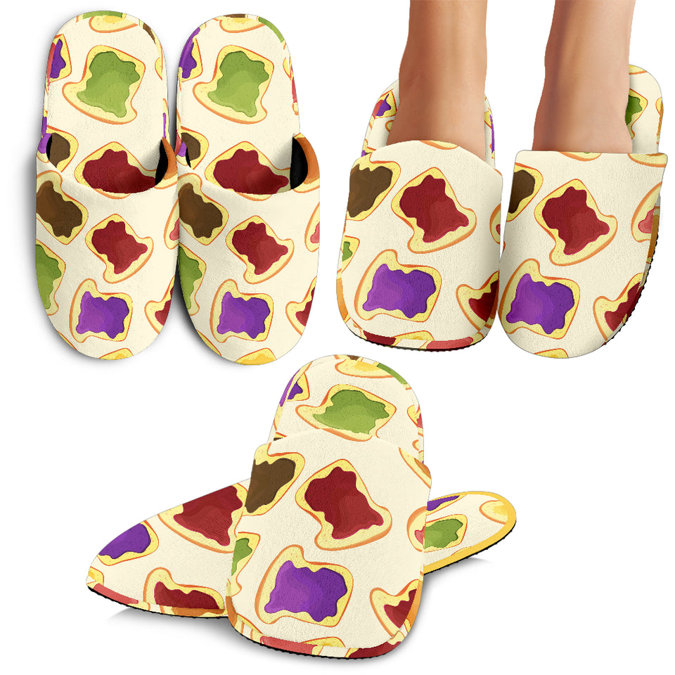 Bread Toast Pattern Print Design 02 Slippers