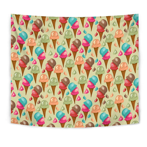 Colorful Ice Cream Pattern Wall Tapestry