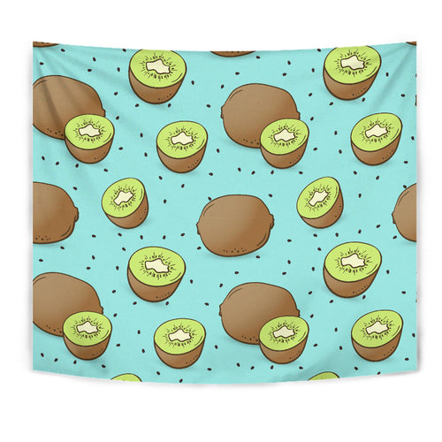 Kiwi Blue Background Wall Tapestry