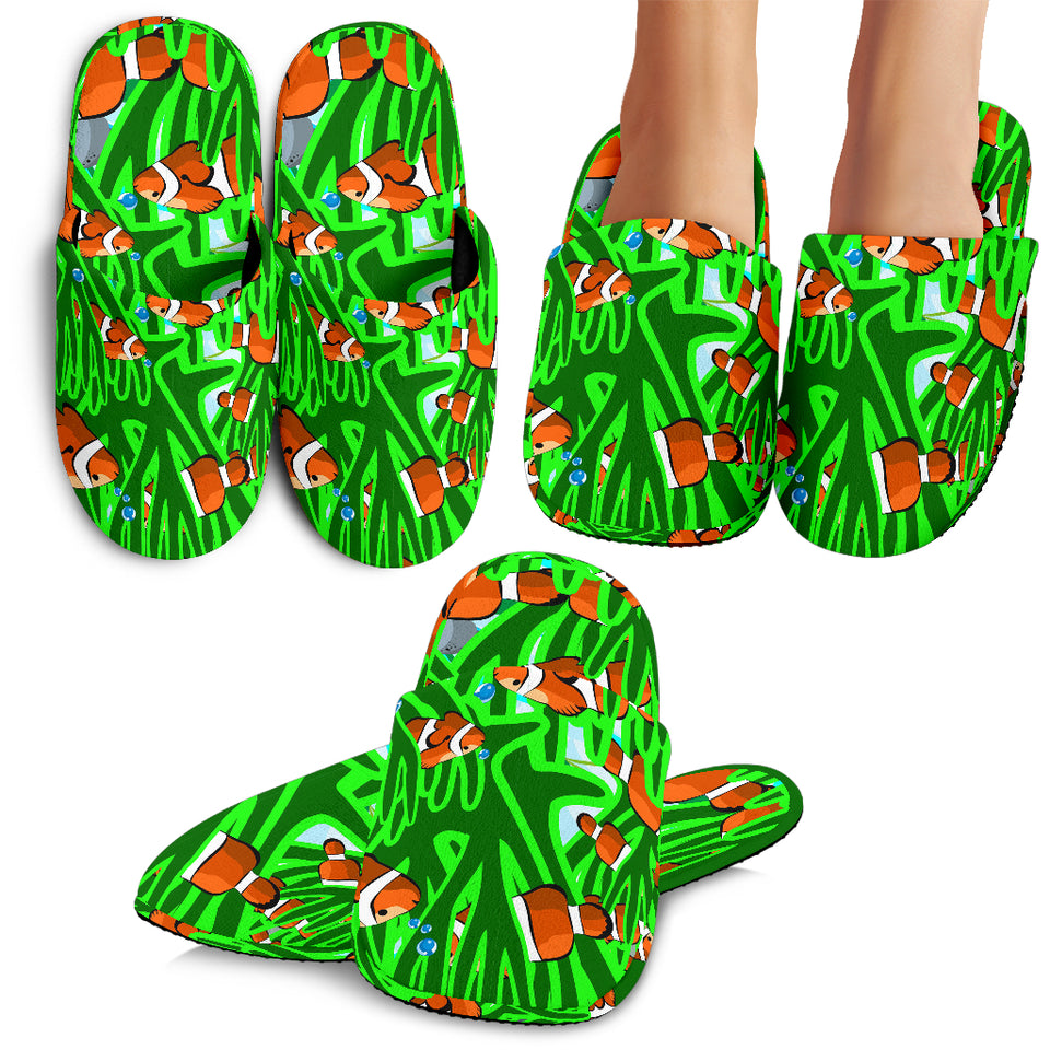 Clown Fish Pattern Print Design 01 Slippers