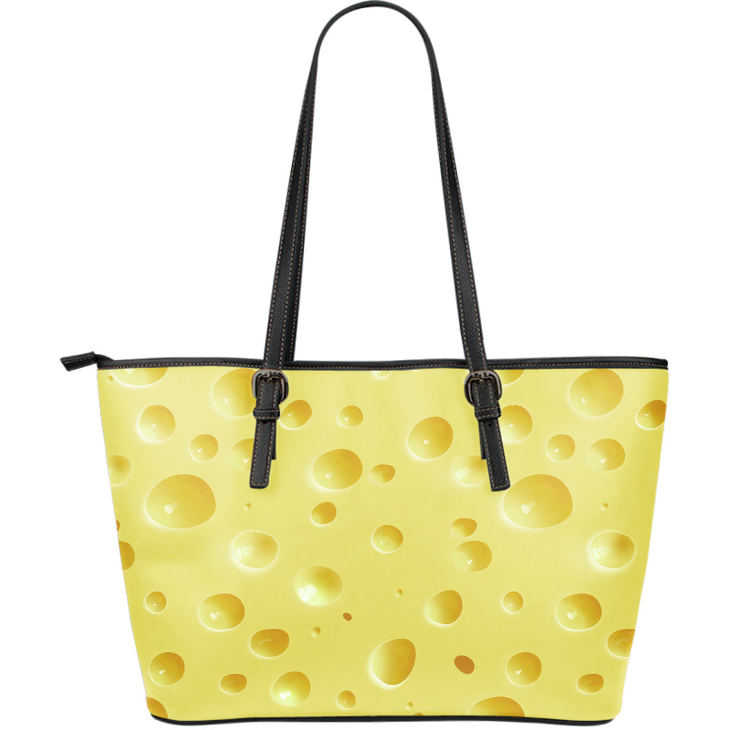 Cheese Texture Large Leather Tote Bag