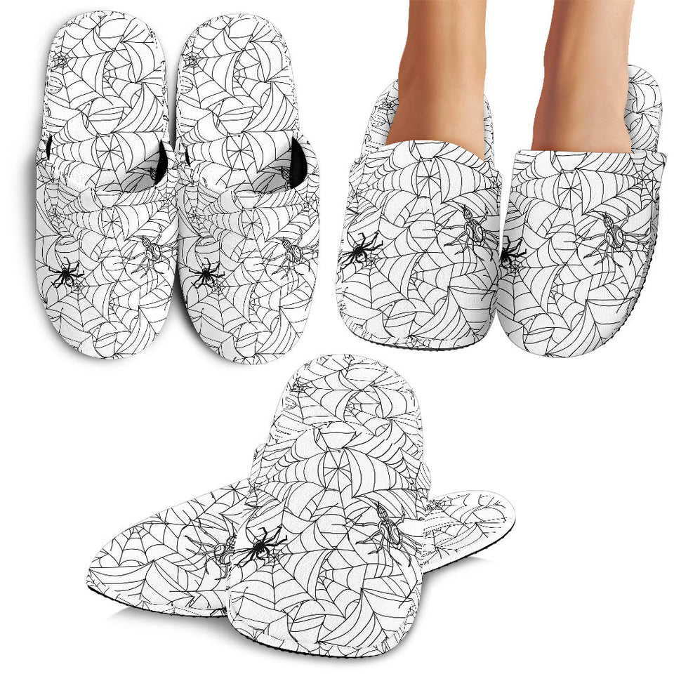 Spider Web Cobweb Pattern Slippers