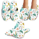 Cute Elephants Palm Tree Flower Butterfly Pattern Slippers