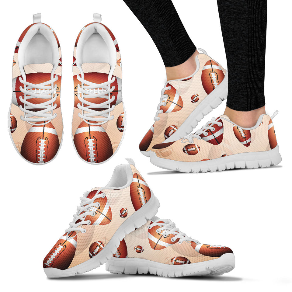 American Football Ball Design Pattern Women'S Sneaker Shoes