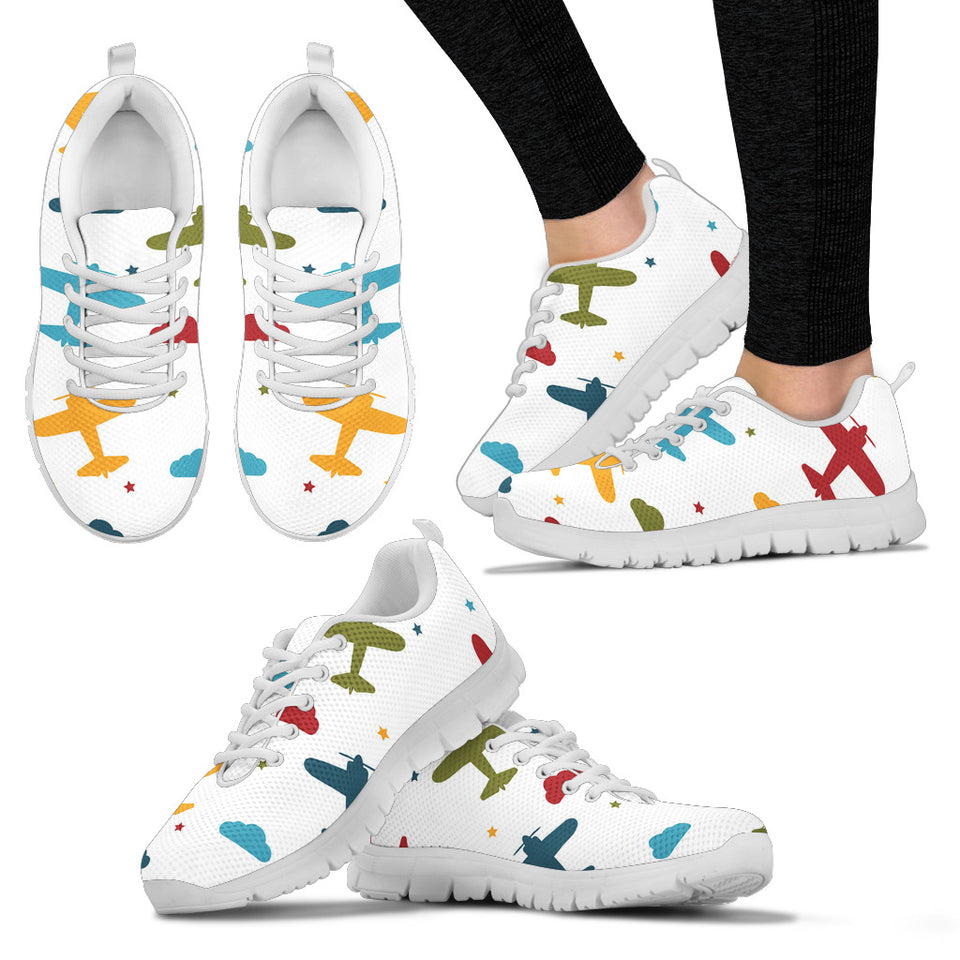 Airplane Star Cloud Colorful Women'S Sneaker Shoes
