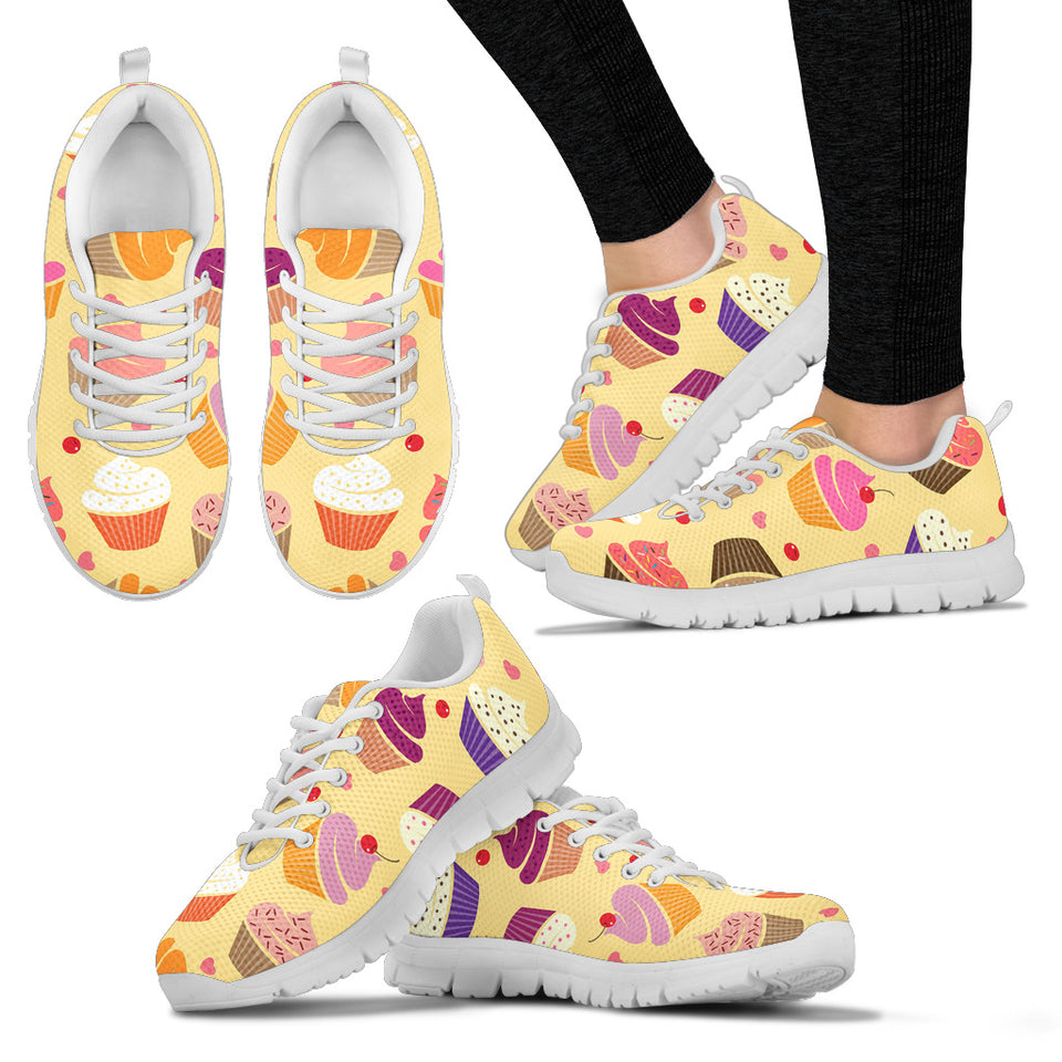 Cake Cupcake Heart Cherry Pattern Women'S Sneaker Shoes