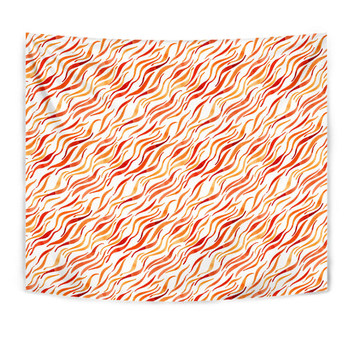 Fire Flame Watercolor Pattern Wall Tapestry