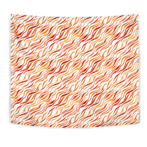Fire Flame Watercolor Pattern Wall Tapestry
