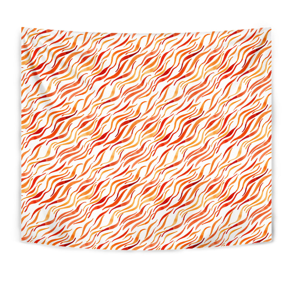 Fire Flame Watercolor Pattern Wall Tapestry