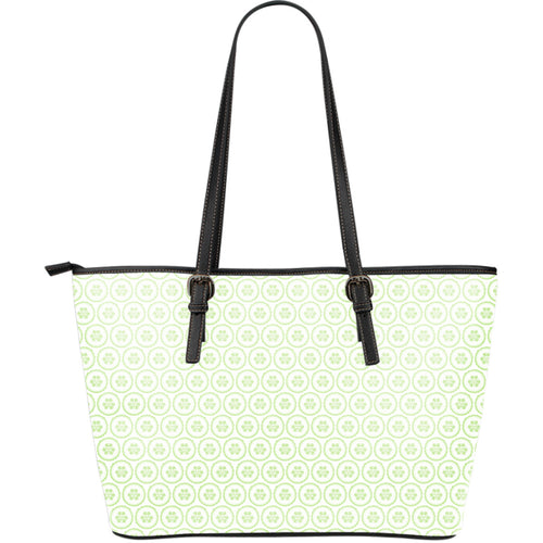 Cucumber Pattern Background Large Leather Tote Bag