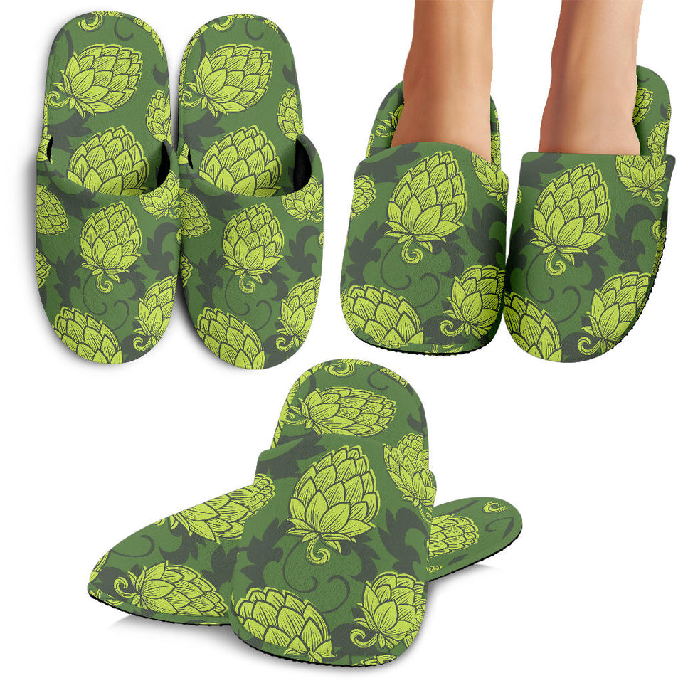 Hop Patternn Hop Cone Background Slippers